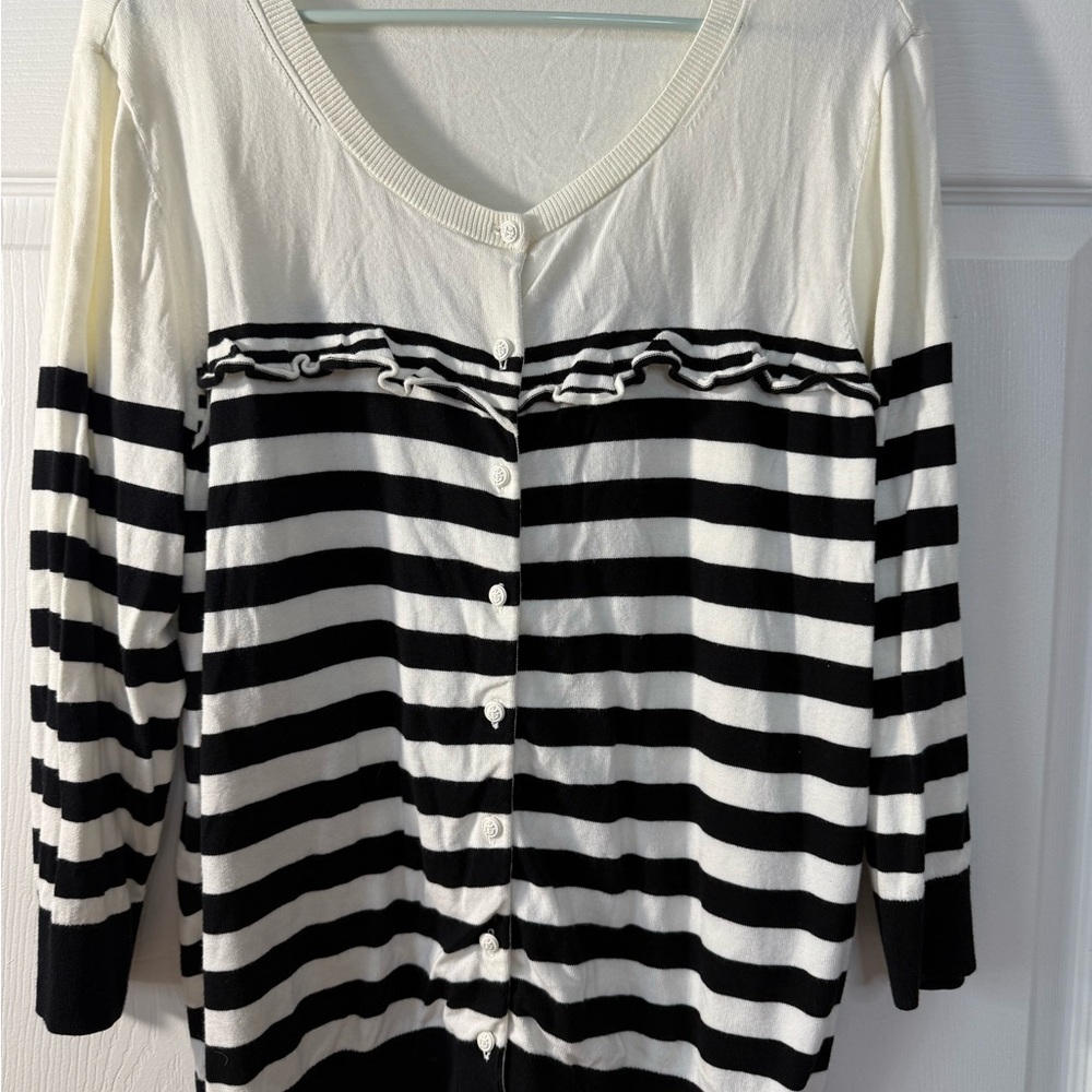 Chic Striped Cardigan Talbots size 2x